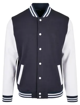 Produktbild von Build Your Brand - "Basic" Varsity-Jacke (US-College-Stil) für Herren TN3298 (L) (Marine/Weiß)