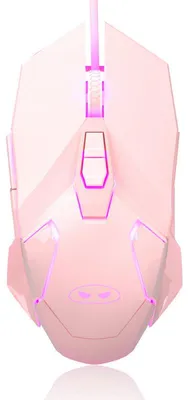 Produktbild von Gaming Maus kabelgebunden RGB, 3200 DPI USB Maus mit 7 Tasten, optische Gaming Mouse mit DPI-Umschaltung für PC und Laptop,Rosa