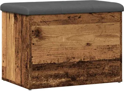 Image de vidaXL Banc avec espace de rangement imitation vieux bois 62x42x45 cm Bois composite