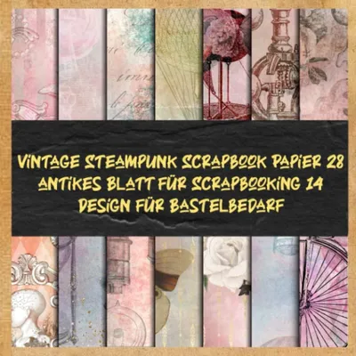 Obrázok produktu pre Vintage steampunkový zápisník – 28 starožitných strán – 14 vzorov