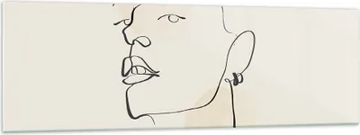 Produktbild von Bilder auf glas - Einteilig - Minimalismus Porträt Linie - 160x50cm - Glasbilder - Wandbilder - Bilder - Wanddekoration aus Glas - Glas Bilder - Wandbild auf Glas - GAB160x50-4815