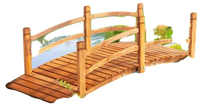 Obrázek produktu pro Dřevěný most, oblouková konstrukce, odolné smrkové dřevo, oranžová barva