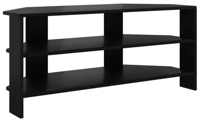 Zdjęcie produktu dla regał RTV narożny vidaXL, 102 x 40,5 x 45 cm, czarny, płyta wiórowa