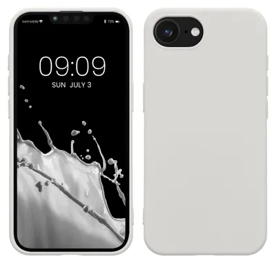 Produktbild von kwmobile Hülle kompatibel mit Apple iPhone 17e / iPhone 16e Hülle - gummierte TPU Silikon Handyhülle - Schutzhülle für kabelloses Laden - Case in Weiß
