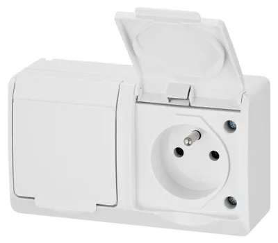 Obrázek produktu pro dvojzásuvka na povrch bílá 250 V 5322-02