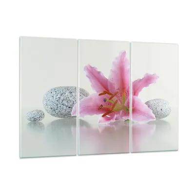 Produktbild von Bilder auf glas - Lilienblüte grün Pflanze - 165x110cm - Glasbilder - Wandbilder - Kunstdruck - zum Aufhängen bereit - Wanddekoration aus Glas - Glas Bilder - Wandbild auf Glas - GCE165x110-0485