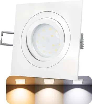 Produktbild von SSC-LUXon RF-2 LED Einbaustrahler flach 30mm weiß schwenkbar - warmweiß neutralweiß kaltweiß - 230V Deckenstrahler dimmbar 6W