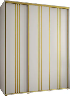 Produktbild von MEBLE KRYSPOL Davos 6 Schrank, drei Türen - 235,2x190x60 cm - Weiß Weiß Gold