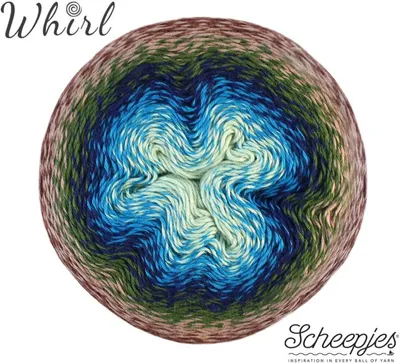 Produktbild von Scheepjes Whirl 215g - Farbverlaufs-Garn (774) Salted Caramel Matcha