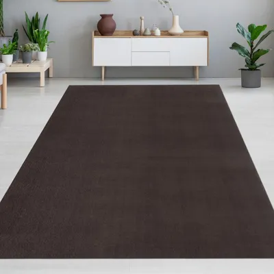 Produktbild von Teppich Waschbar Weich Einfarbig Modern & Pflegeleicht für Wohnräume in braun Größe - 80 x 300 cm