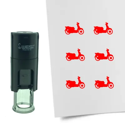 Obrázek produktu pro CombiCraft Stamp Scooter 10mm kulatá - červený inkoust