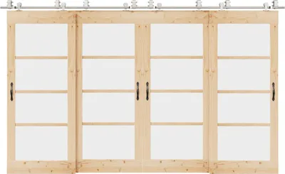 Image de vidaXL Kit de ferrures pour porte coulissante 366 cm acier inoxydable argenté