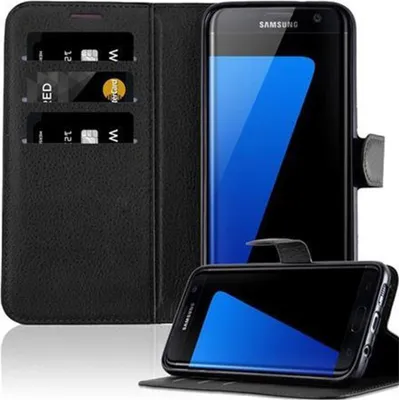 Immagine prodotto di Cadorabo custodia per Samsung Galaxy S7 EDGE cover protettiva in nero custodia per cellulare cover chiusura magnetica