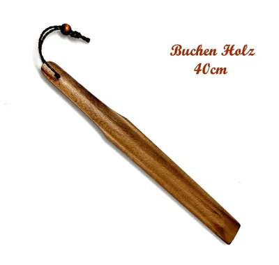 Produktbild von Komfortable Schuhlöffel Buchenholz lang Schuhanzieher Walnuss 40cm #B-3