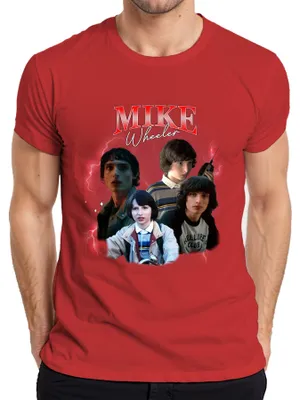 Obrázok produktu pre Mike Wheeler Stranger Fan Gift Hawkins 80s Retro 90s Bootleg Pánske tričko, Red, S