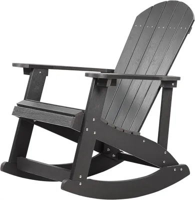 Imagen del producto de Silla mecedora - Silla mecedora para jardín - Silla cómoda - Sillón de jardín - Fabricado en madera plástica, resistente a la intemperie