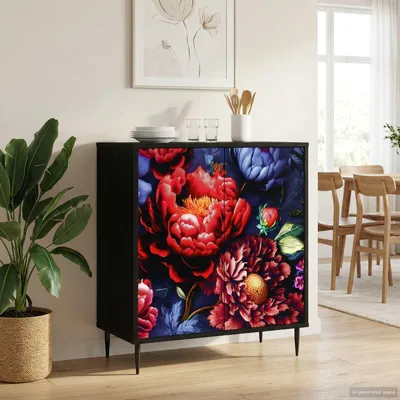Image de vidaXL Meuble de rangement KIEL, noir, imitation chêne, 69 x 33 x 76 cm