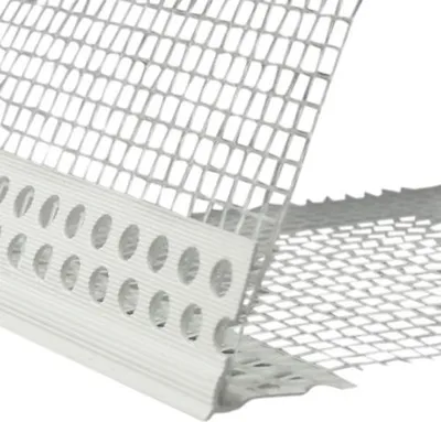 Close-up of a corner bead for drywall installation.