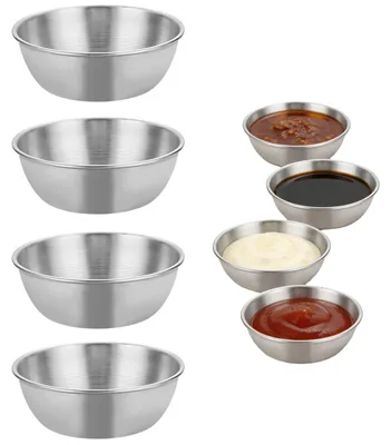 4 Mini-Edelstahl-Schälchen, 8,2 cm, für Soßen und Dips