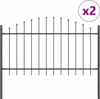 Immagine prodotto di vidaXL Recinzione da giardino WOERDEN, 2 pezzi, 170 x 140 cm, grigio