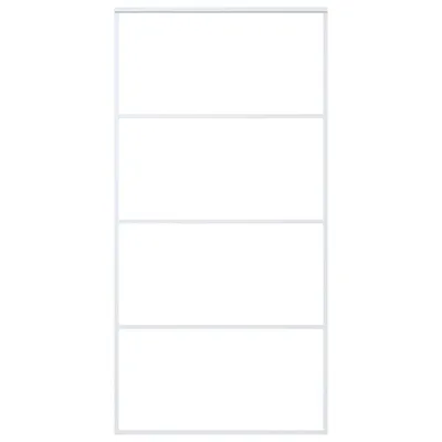 Produktbild von Schiebetür ESG Glas und Aluminium mattiert 102,5x205 cm Weiß