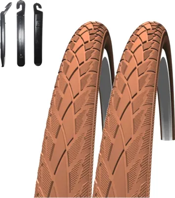 Immagine prodotto di 2 pneumatici per bicicletta Schwalbe Road Cruiser marroni 47-559 (26 x 1,75) incl. 3 leve per pneumatici