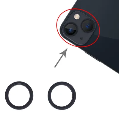 Immagine prodotto di 2 pezzi Protezione per obiettivo fotocamera posteriore per Apple iPhone 13 Mini Ricambio Nero