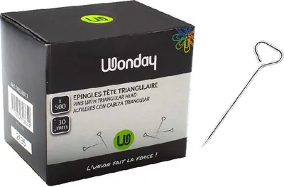 Produktbild von Wonday Stecknadel mit dreieckigem Kopf vernickelt 500 Stück