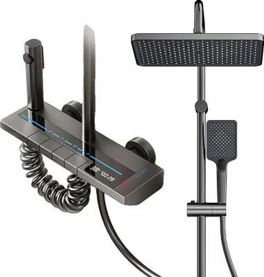 Produktbild von Duschsystem, Intelligentes Display, Höhenverstellbar, Hellgrau