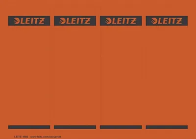 Obrázok produktu pre Leitz 1685-20-25 1685 PC-štítky na chrbát - papierové, krátke/široké, 100 kusov, červené