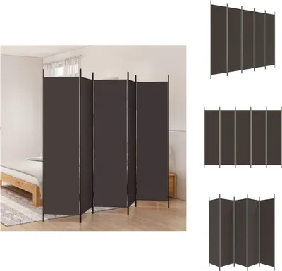 Obrázek produktu pro vidaXL 5dílný paraván hnědý 250x200 cm látka - rozdělovač místností
