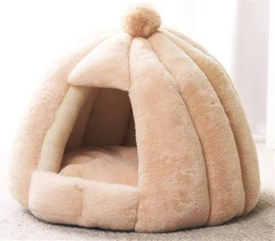 Image de Lit douillet pour chats - Chaud et confortable, en peluche, pour la maison.