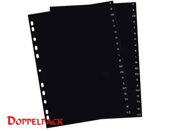 Produktbild von Kunststoffregister Register A-Z Registerblätter DIN A4 Doppelpack 2 x 20 Stück