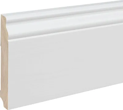 Produktbild von Sockelleiste Massivholz Berliner Profil 19 x 115 x 2400 mm Weiß zum Kleben, Schrauben & Nageln Massivholz Fußleiste by PROVISTON 24 Meter | 10 Stück