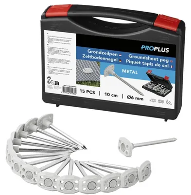 Obrázok produktu pre Sada stanových kolíkov ProPlus 361736V02 kovové kolíky v krabici 15 ks.