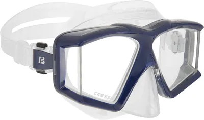 Productafbeelding van CRESSI Horizon masker, transparant/marineblauw - Unisex duik- en snorkelmasker met 4 verwisselbare glazen voor een optimaal zicht en beperkte verstoring van het zicht