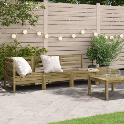 Image de vidaXL Canapé de jardin 4 places en pin imprégné