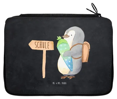 Produktbild von Mr. & Mrs. Panda Etui Pinguin Schultüte - Kreidetafel - Geschenk, Erster Schultag, Schulanfänger, Zur Einschulung, Stiftemappe, Schlampermäppchen, Bleistiftetui, Mäppchen
