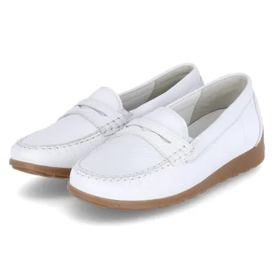 Produktbild von Waldläufer Damen Slipper/ Mokassins LUCY Weiß Glattleder Größe:6