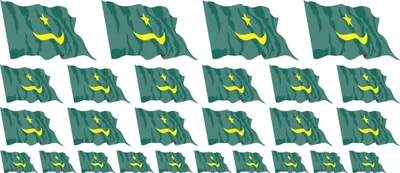 Produktbild von Mini Aufkleber Set - Pack wehend - 4x 51x31mm+ 12x 33x20mm + 10x 20x12mm- selbstklebender Sticker - Mauretanien - Flagge / Banner / Standarte fürs Auto, Büro, zu Hause und die Schule - Set of 26