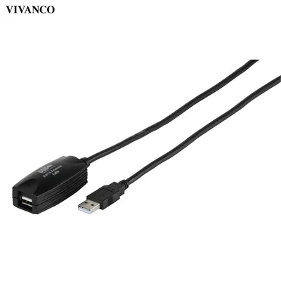 Produktbild von ViVanco™45282, 5 m, USB A, USB A, USB 2.0, Männlich/Weiblich, Schwarz