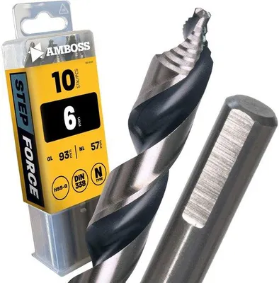 Obrázek produktu pro Sada 10 spirálových vrtáků - HSS-G, průměr 6 mm - pro kov a plasty