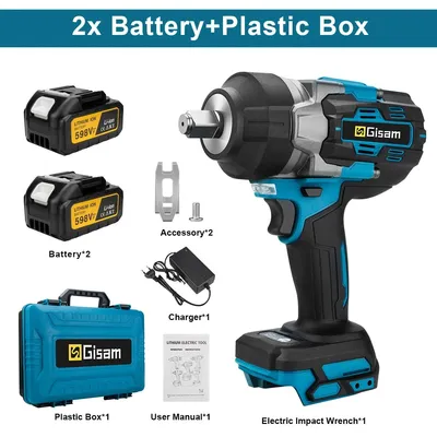 Image de Clé à chocs sans fil - carré de 1/2" (1,27 cm) - couple de 2800 Nm - moteur sans balais - 18V - 2 batteries - coffret en plastique