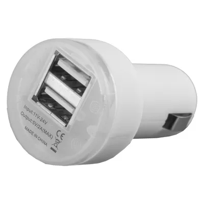 Produktbild von PETER JÄCKEL Premium USB Car Charger DUAL 2 A White