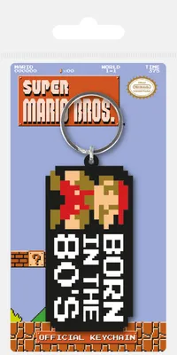 Produktbild von Pyramid International Super Mario Bros. Gummi-Schlüsselanhänger Born in the 80's 6 cm RK38704C