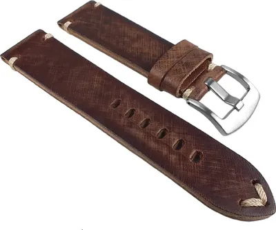 Produktbild von Ersatzband Vintage Uhrenarmband Sattelleder Braun 24927S/P, Stegbreite:22mm