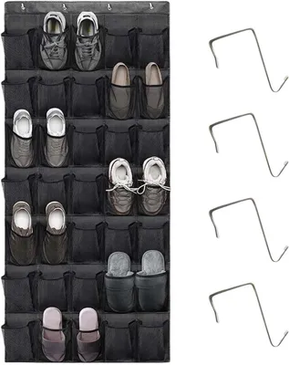 Obrázok produktu pre Závesný organizér na topánky, 35 veľkých vreciek, čierny, pre domácnosť