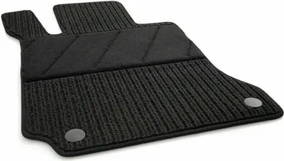 Produktbild von Rips Fahrermatte Fußmatte Mercedes C-Klasse W204 S204 AMG - Original Qualität Doppelrippe Schwarz vorne links mit Trittschutz / Absatzschoner