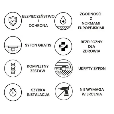 Zdjęcie produktu dla Brodzik Prysznicowy Kwadratowy 80x80x26 Akrylowy, Gładki | w zestawie - Syfon, odpływ ⌀50 mm, podbudowa styropianowa | BADLAND GRAWELLO