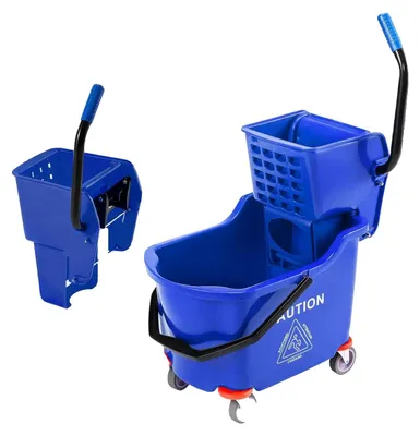 Productafbeelding van Dweilwagen, met dubbele compartimenten, ergonomische handgreep, blauw